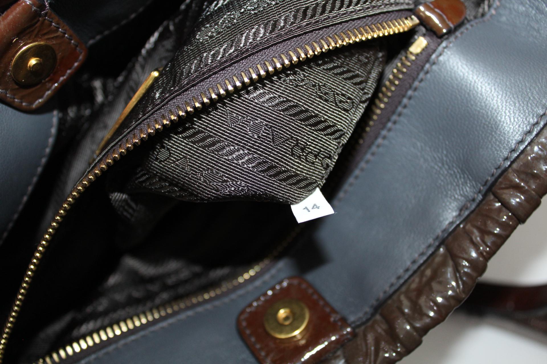 Prada Ematite Vernice Gaufrè Leather  1