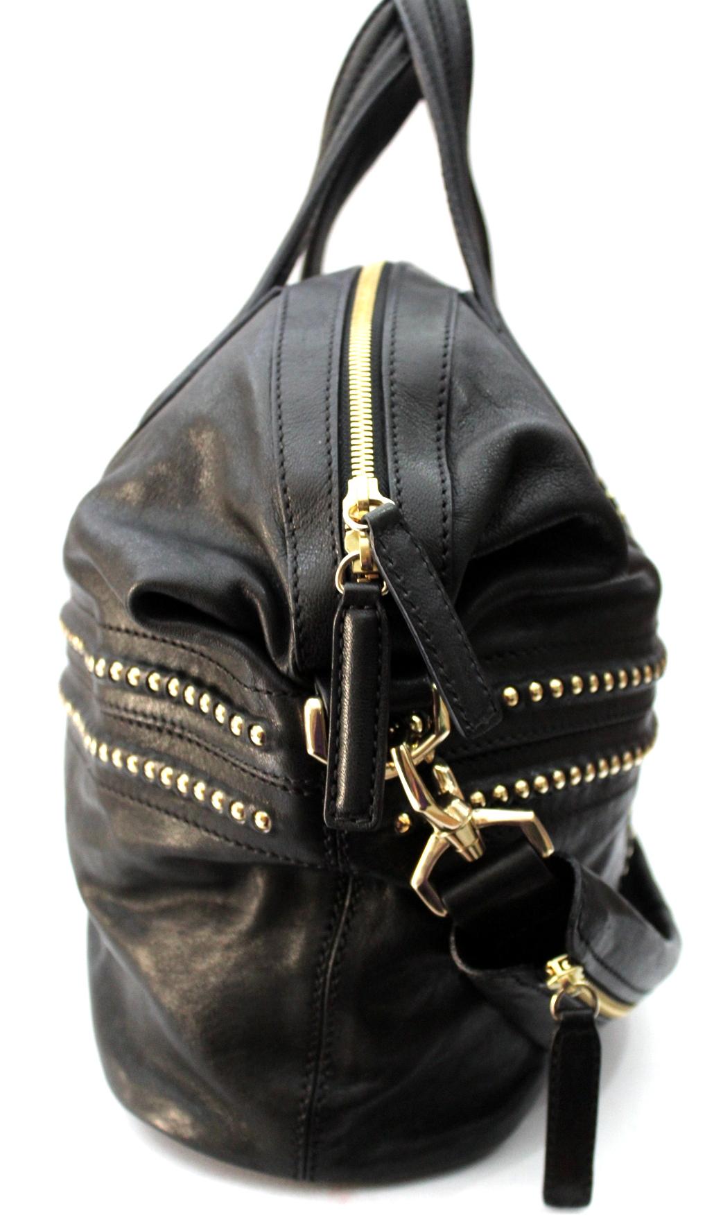 Women's Givenchy Medium Nightingale Black Leather and Stud