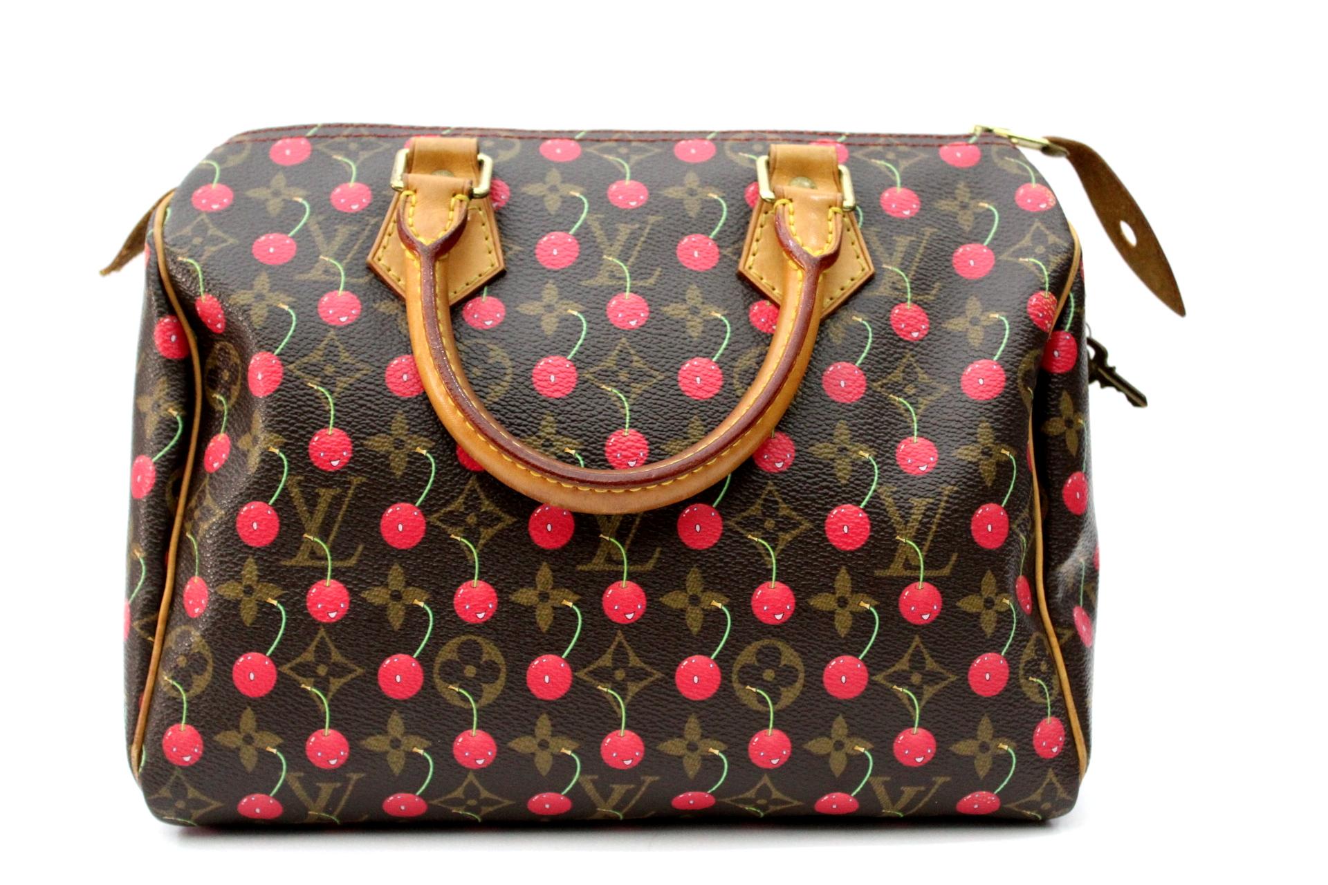 Don't miss out on your opportunity to own this rare and highly sought after Louis Vuitton Limited Edition Cerises Speedy 25 Bag. This popular Speedy 25 style has the iconic monogram canvas adorned with bright cheerful cherries. A definite fave for