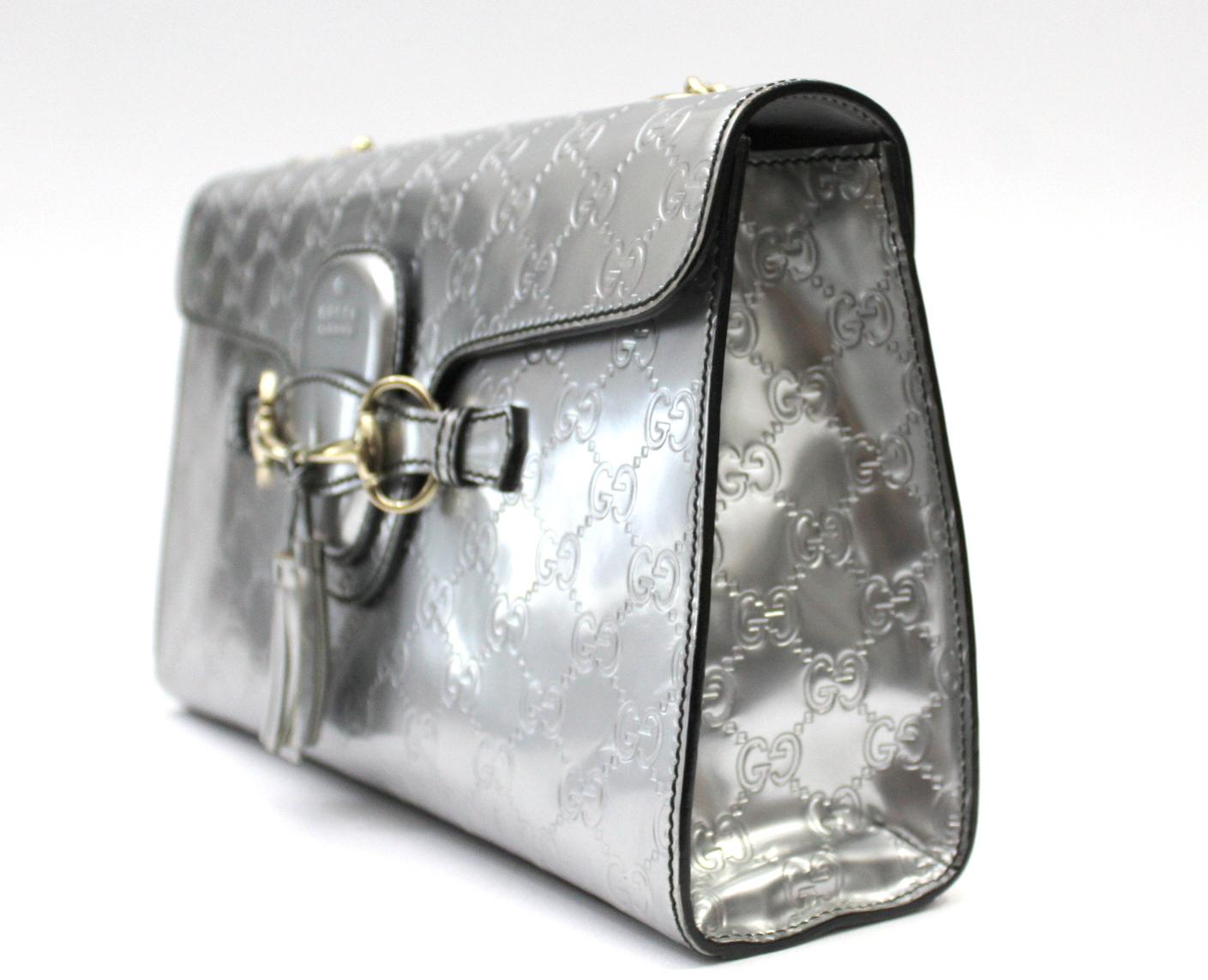 Gucci Metallic Guccissima Leather Emily Chain Shoulder Bag 1