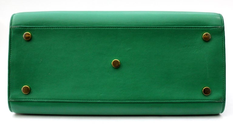 Yves Saint Laurent Green-Mint Leather Sac De Jour Bag