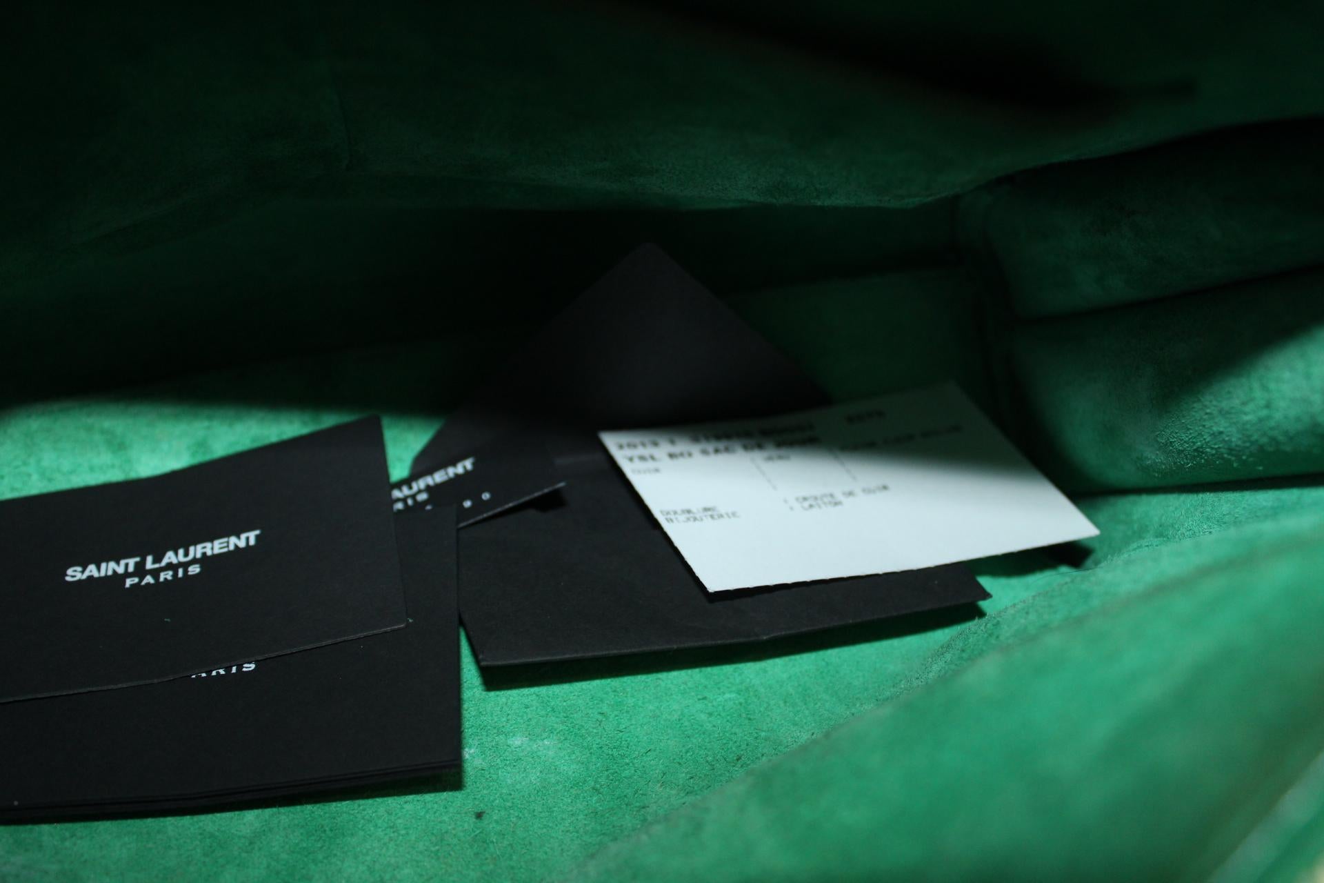 Yves Saint Laurent Green-Mint Leather Sac De Jour Bag 2