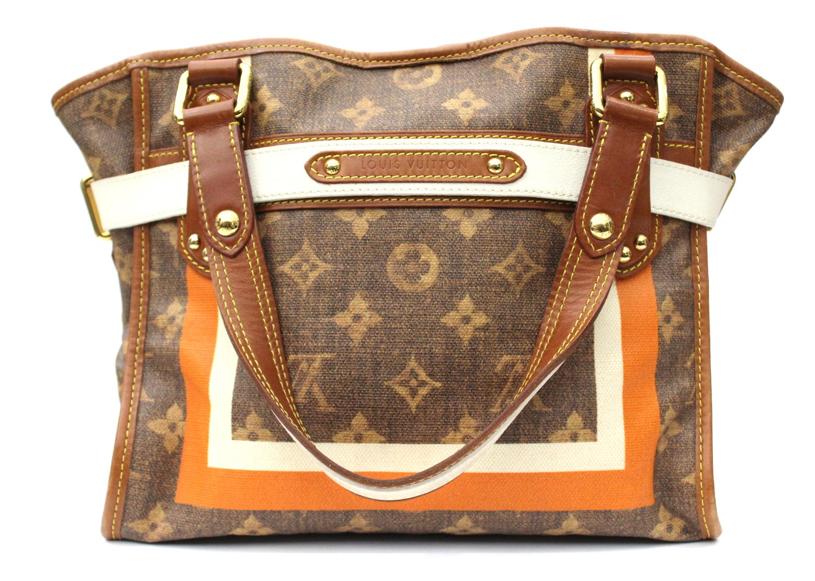 Brown LOUIS VUITTON Limited Edition Monogram Tisse Rayures PM Tote Bag