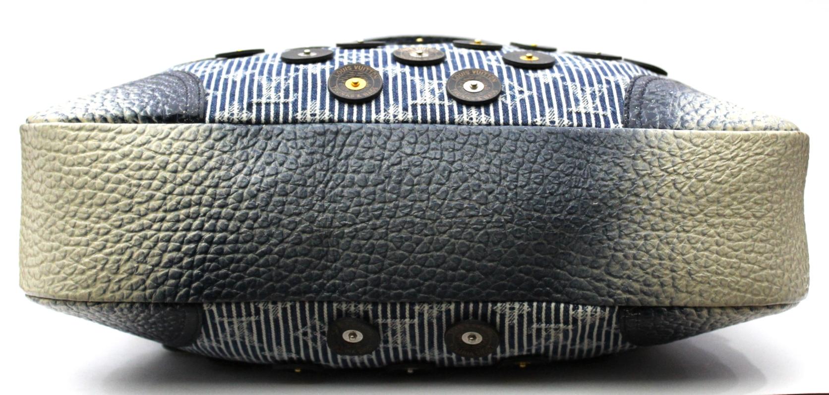 Black LOUIS VUITTON Denim Stripes Corsaire Polka Dot Bag