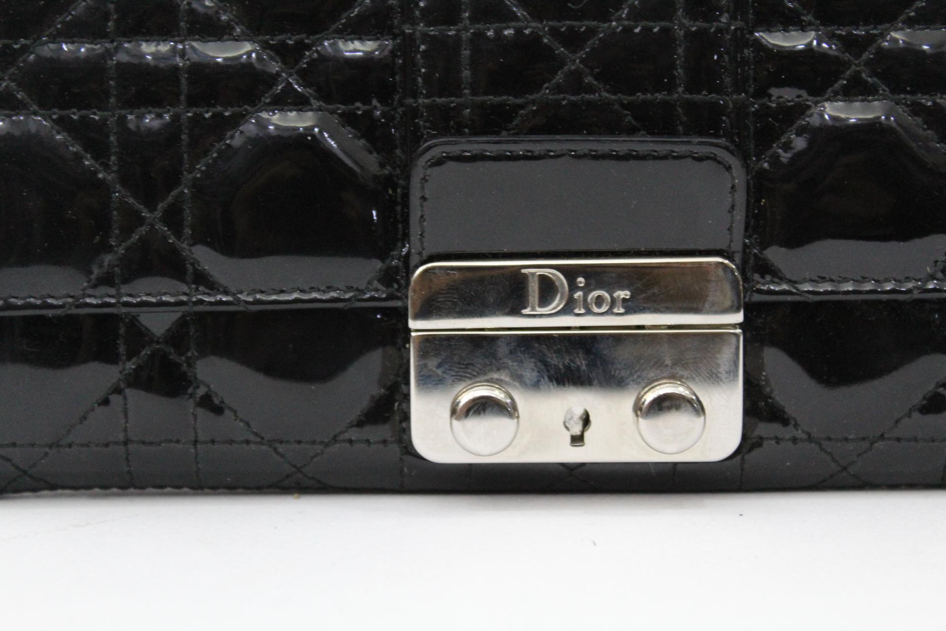 Miss Dior clutch bag in leather and black 