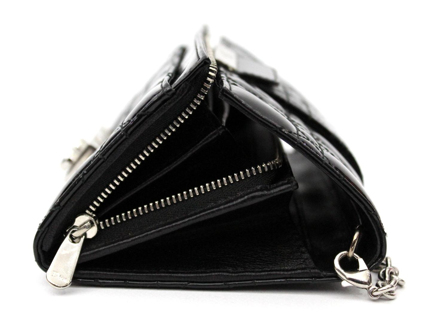 Dior Pochette/Wallet Black Vernis Leather In Good Condition In Torre Del Greco, IT