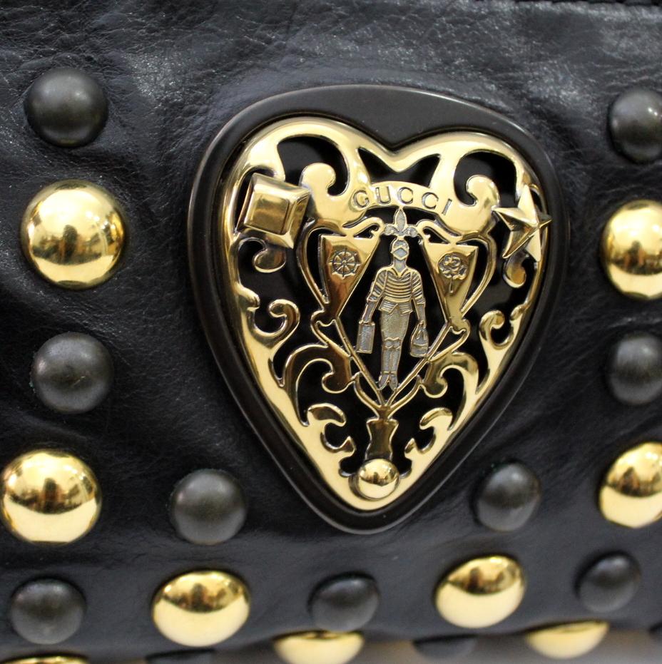 Women's Gucci Black Leather Babouska Hysteria Clutch Bag
