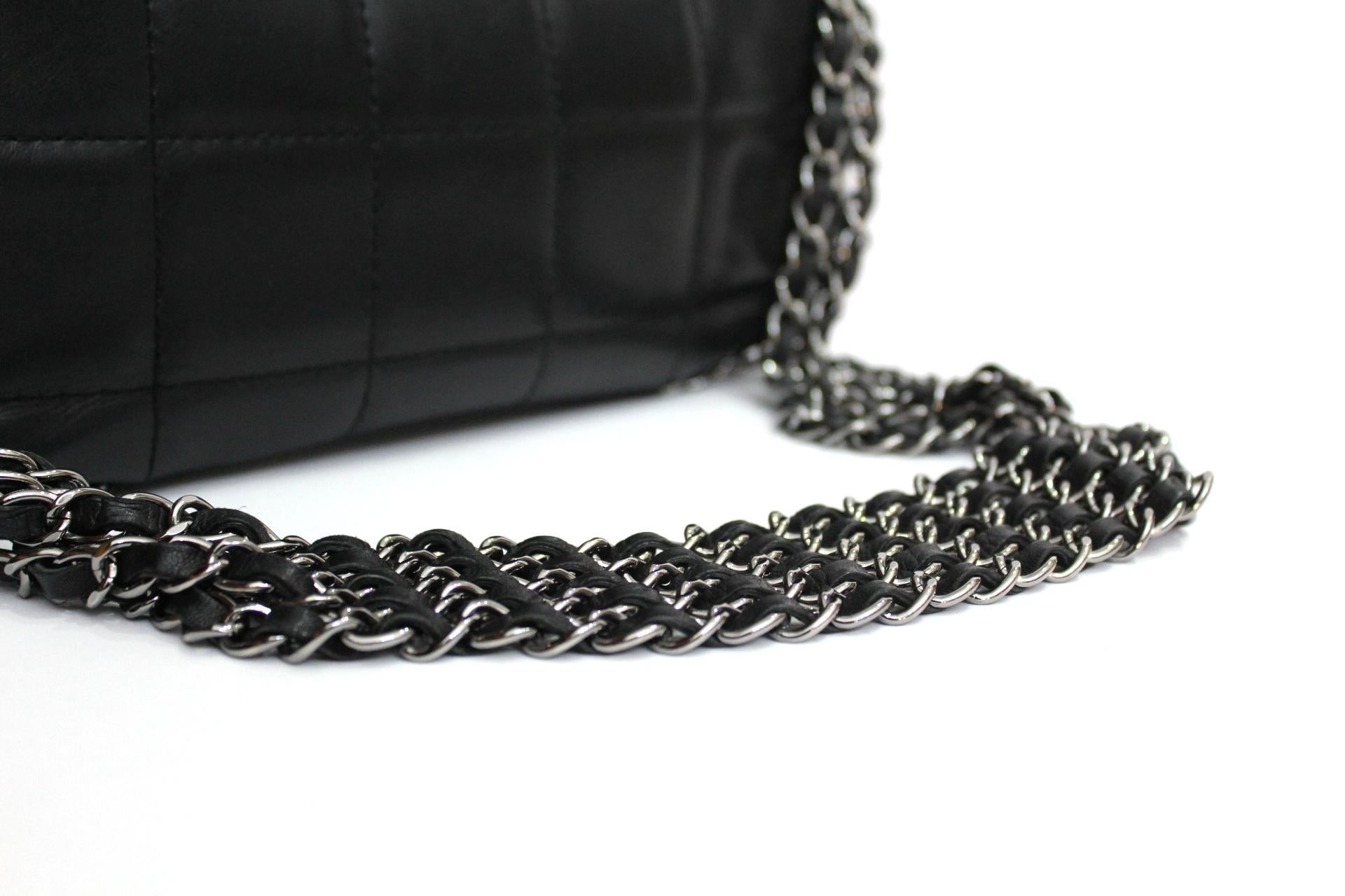 Chanel Black Leather Multiple Chain Bg  1