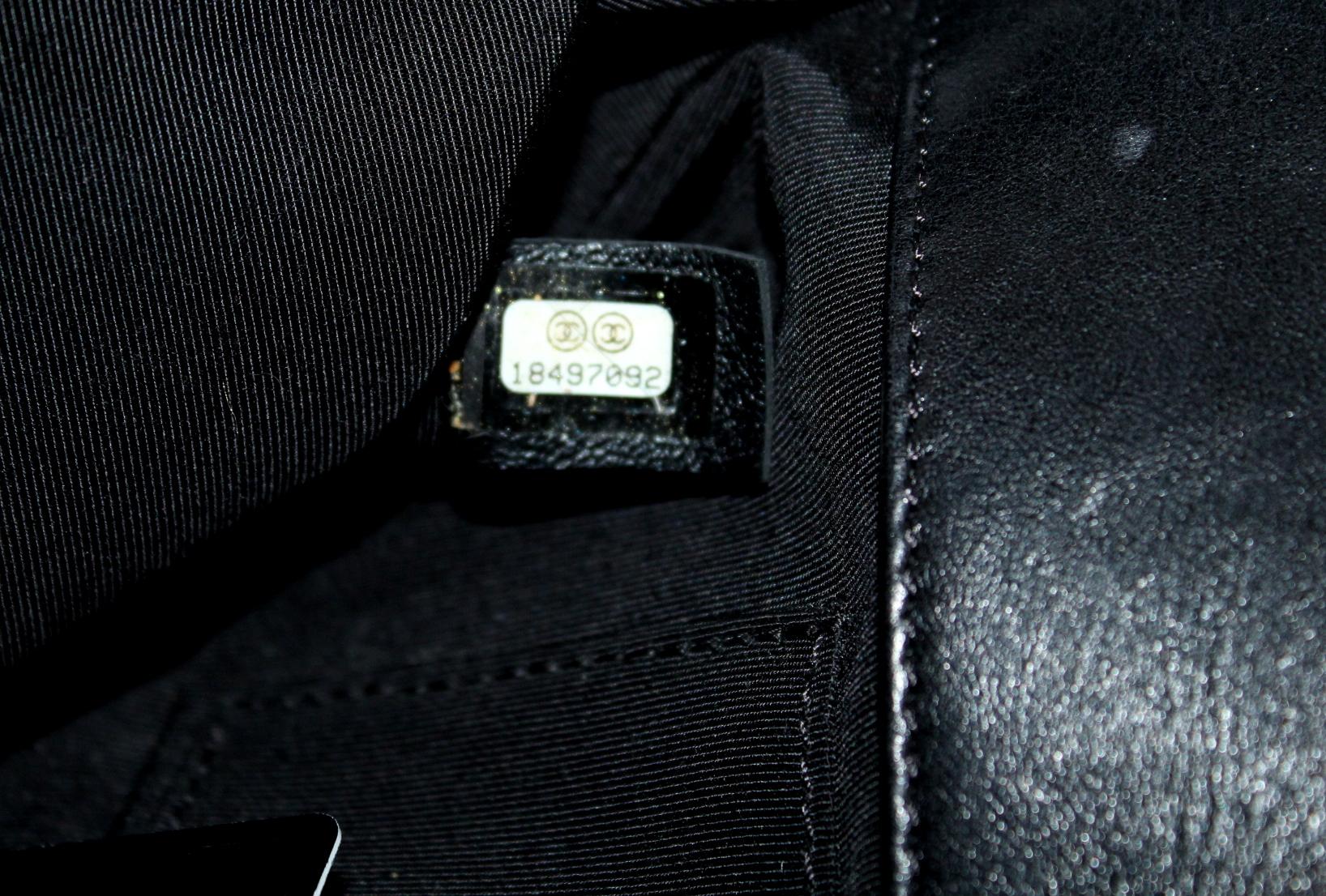 Chanel Black Leather Quilted Long Boy Clutch Bag 2