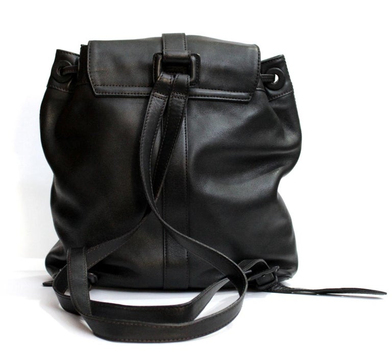 Chanel Black Leather Backpack at 1stDibs | gucci backpack