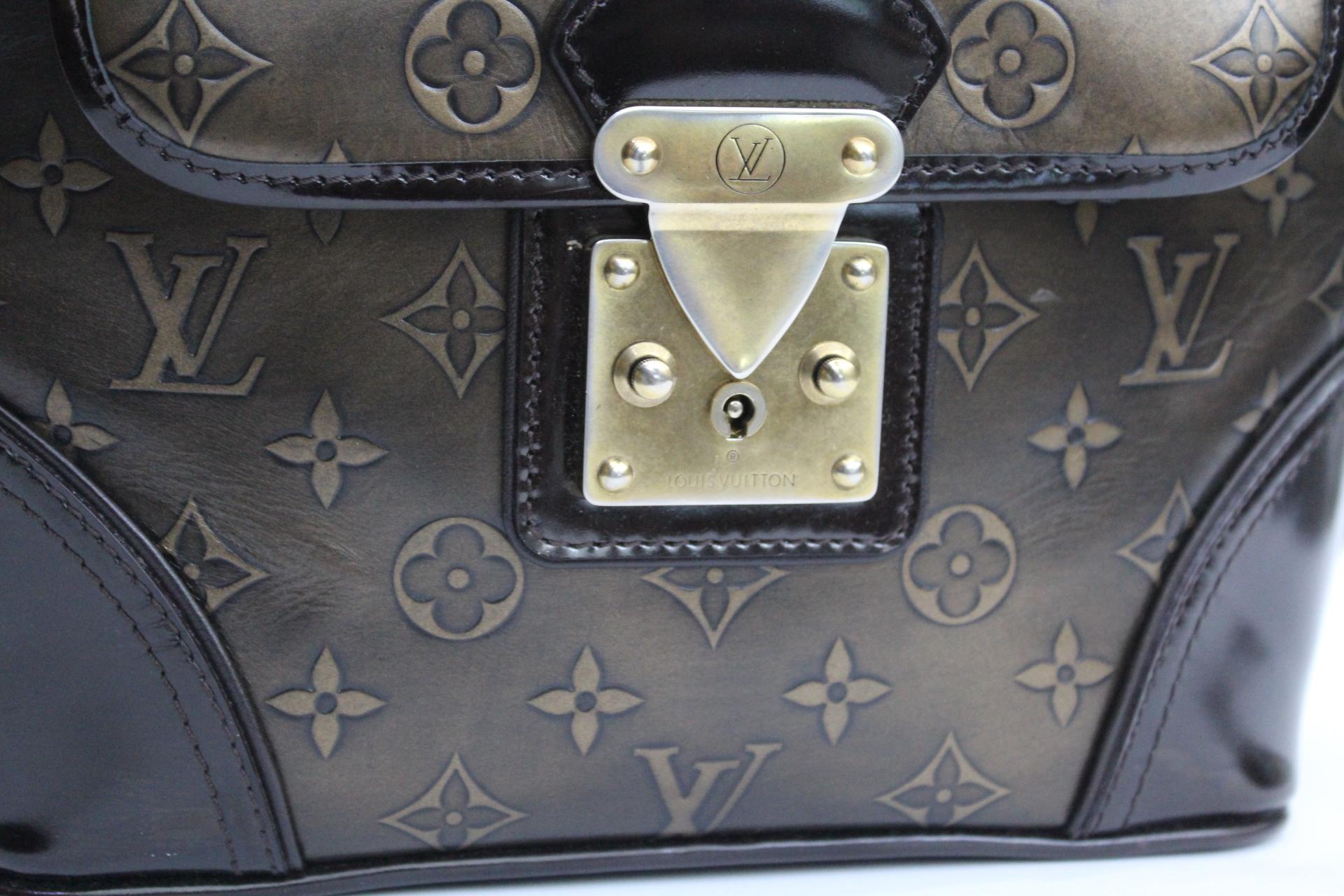 LOUIS VUITTON Limited Edition Bronze Monogram Embossed Leather Sergent PM Bag 3