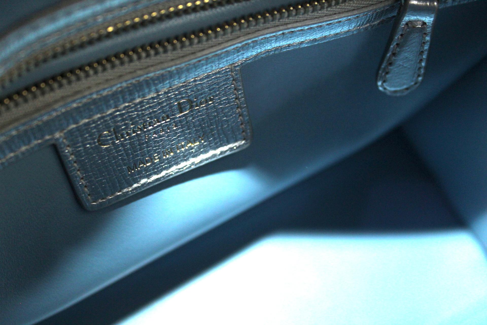 Christian Dior Lady Dior Handbag Patch Embellished Leather Medium 3