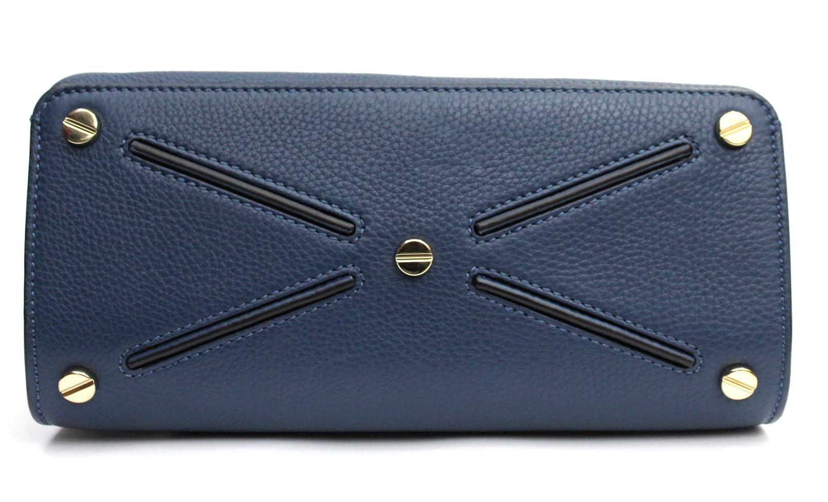 Gray Valentino  Blue Leather Joy Lock Shoulder Bag 