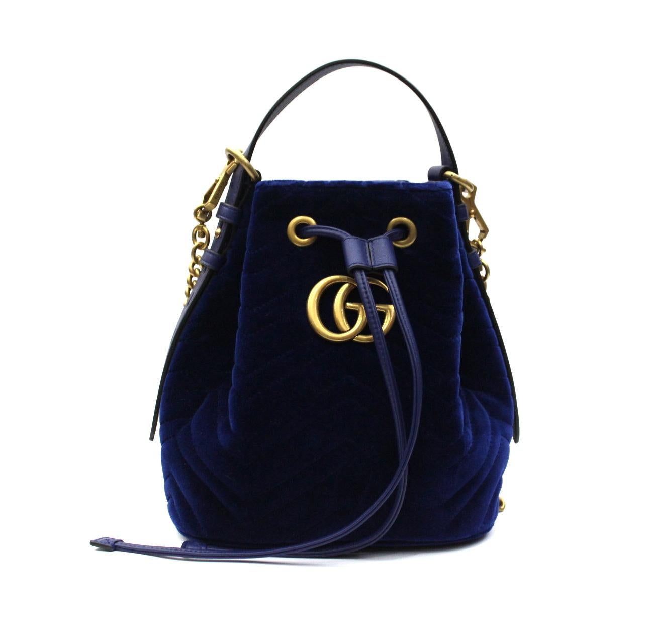 2018 Gucci Blu Velvet Gorm Bag