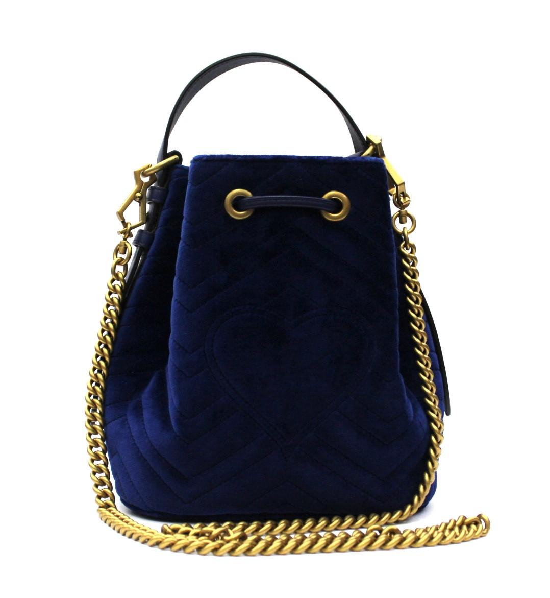 Women's 2018 Gucci Blu Velvet Gorm Bag