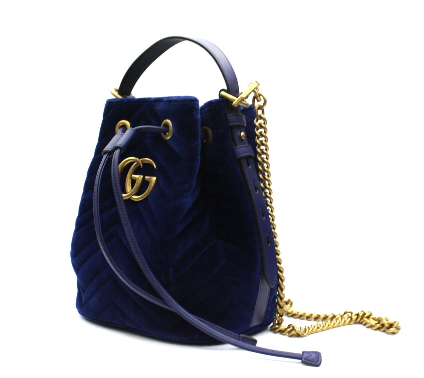 2018 Gucci Blu Velvet Gorm Bag 4