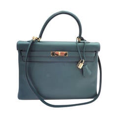 Hermes Kelly 35 cm Green Ardenne