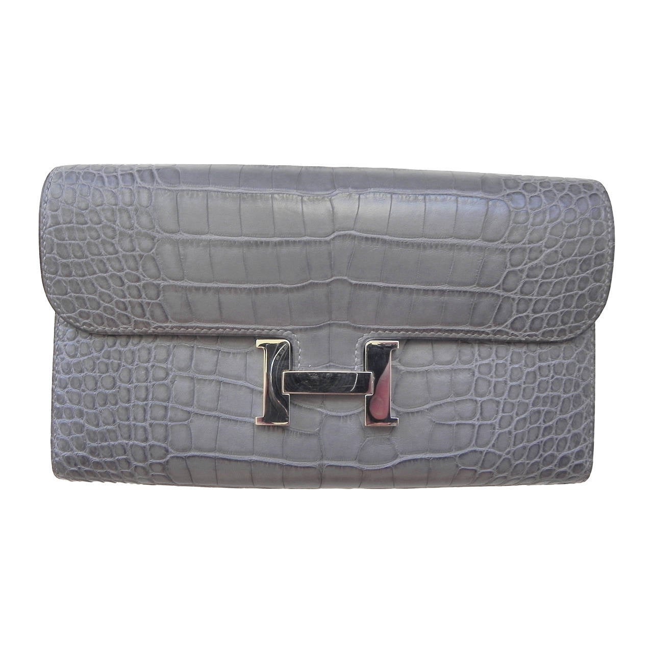 Hermes Portefeuille Constance Alligator Mississippiensis Gray