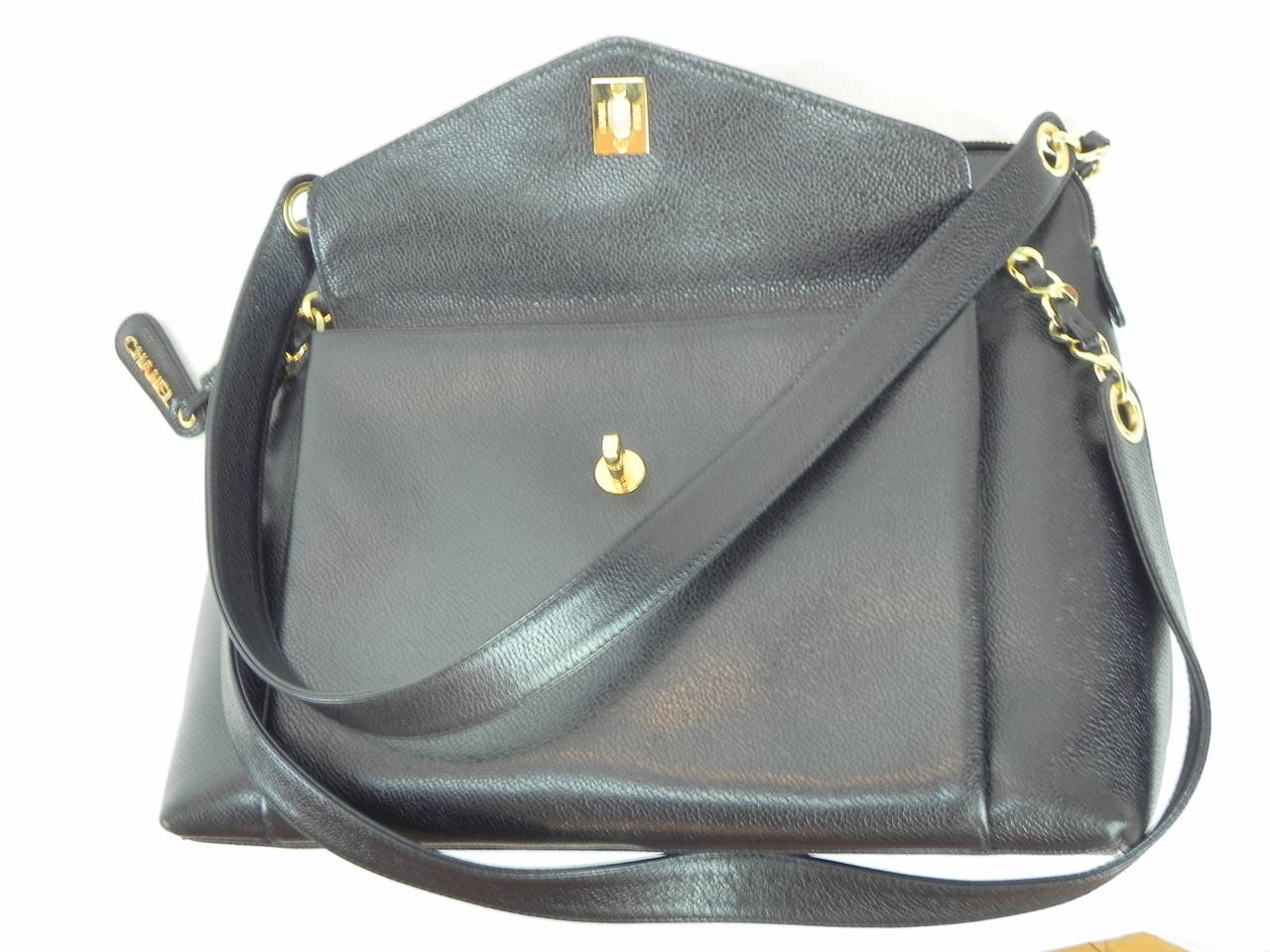 Chanel Black Caviar Shoulder Bag Vintage , 1996 1