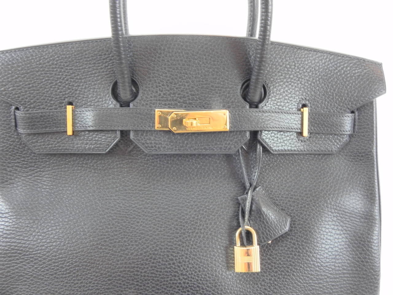 Hermes Birkin 35 cm Black Ardennes with Gold Hardware .Circa 2003 In Excellent Condition In New York, NY