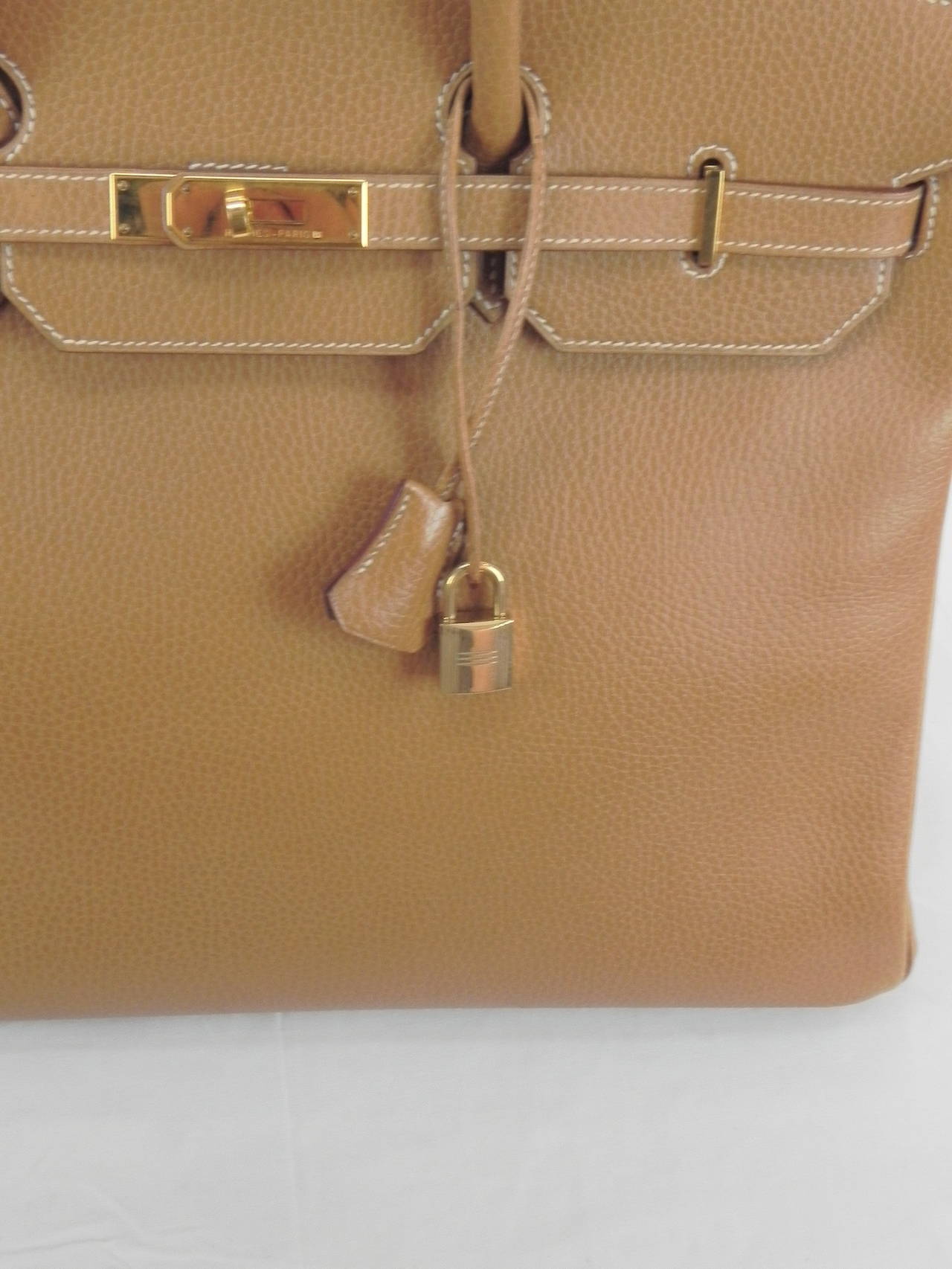 hermes 40cm gold ardennes birkin bag with gold hardware  