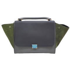 Celine Tri Color "Trapeze " Shoulder bag in Leather & Suede .New .Circa 2013.