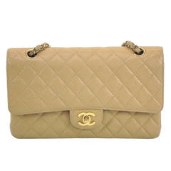 Chanel 25.5 Classic Caviar Beige Bag with Original Guarantee card & Box