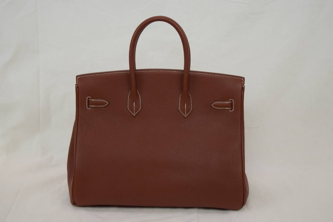 Hermes Birkin 35 cm Brown Taurillion Clemence Bag :Circa 2001 In Excellent Condition In New York, NY