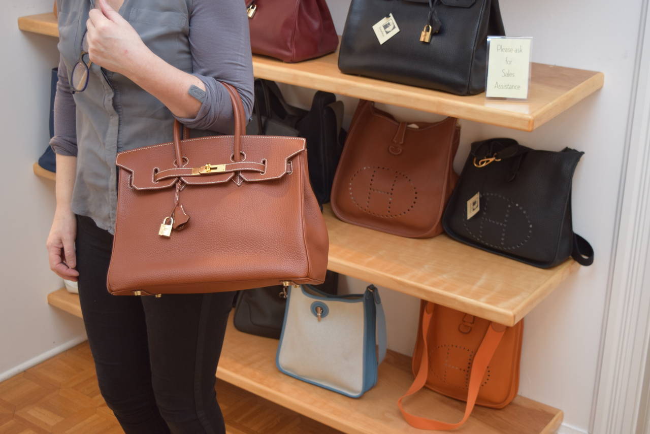 Hermes Birkin 35 cm Brown Taurillion Clemence Bag :Circa 2001 at ...  