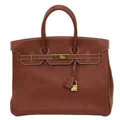 Hermes Birkin 35 cm Brown Taurillion Clemence Bag :Circa 2001