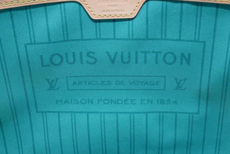 LOUIS VUITTON Monogram V Neverfull MM Turquoise 94765