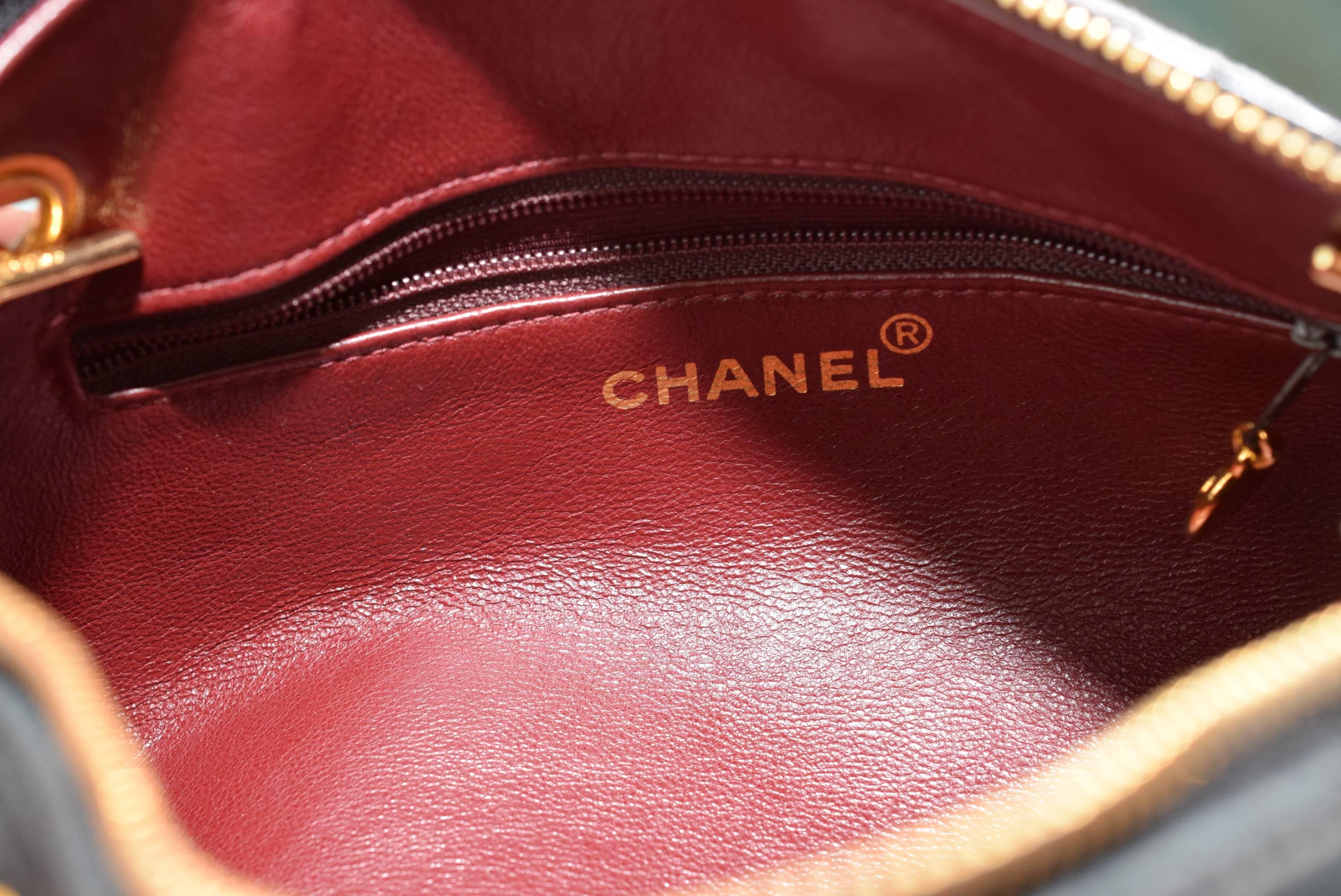 Authentic Vintage Chanel Quilted Chain Cylinder Papillon Shoulder barrel Bag.  1