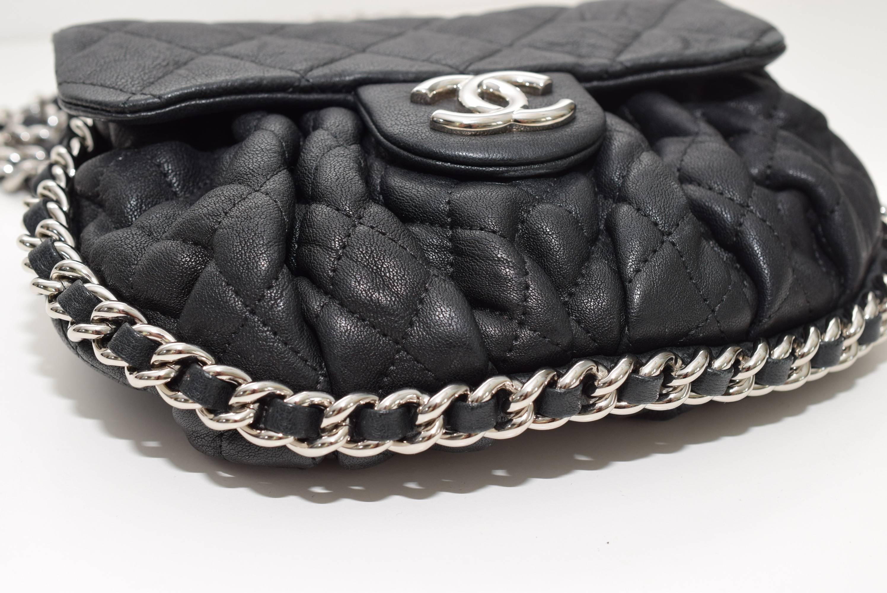 CHANEL Washed Lambskin Quilted small Chain Around Messenger Bag 1
