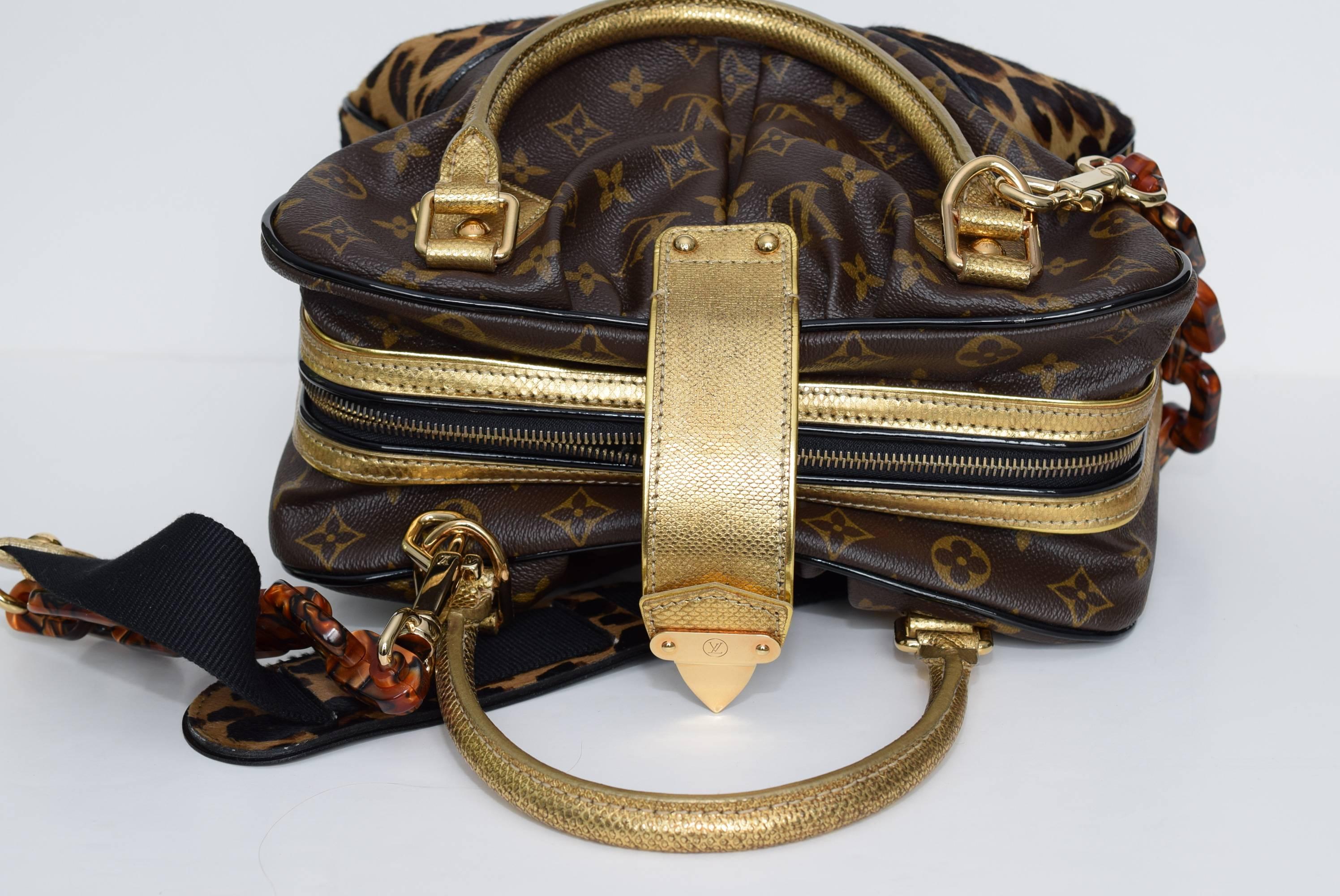 RARE Limited Edition Louis Vuitton Monogram & Leopard Pony Hair Adele Bag In Excellent Condition In New York, NY