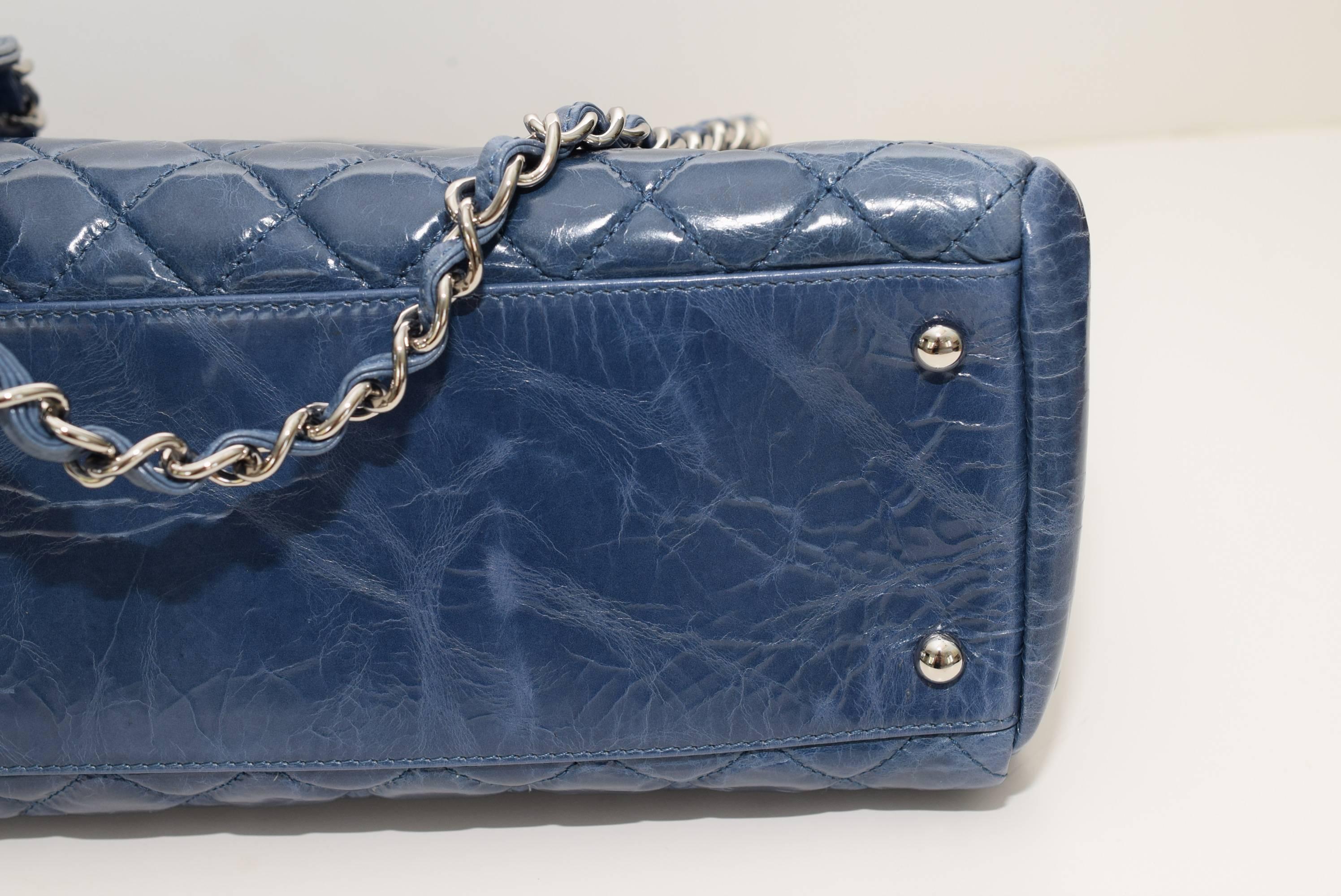 Purple This is an authentic CHANEL Caviar Quilted Large Just Mademoiselle Bowling Bag i