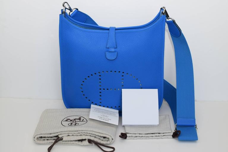 blue hermes crossbody bag