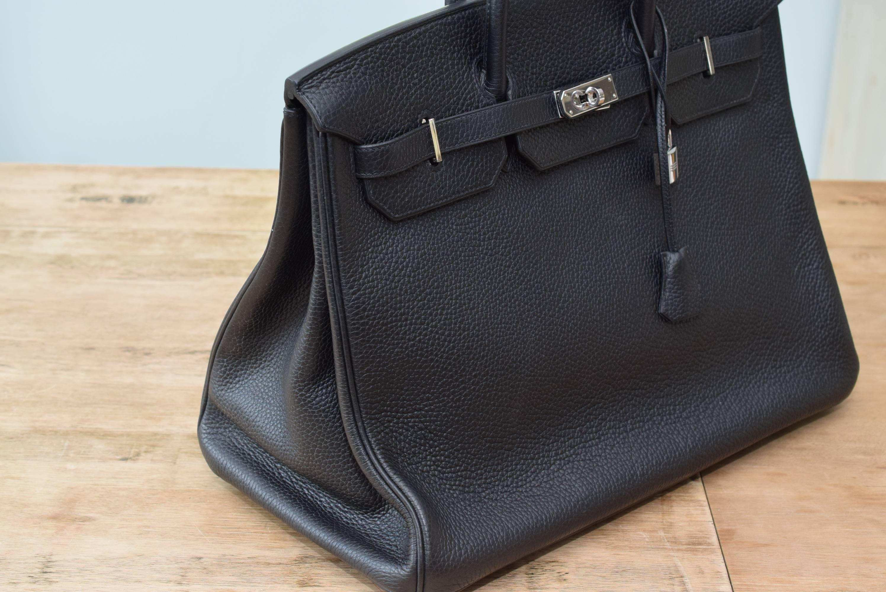 Women's Hermes Birkin 40cm Togo Black Leather Bag For Sale