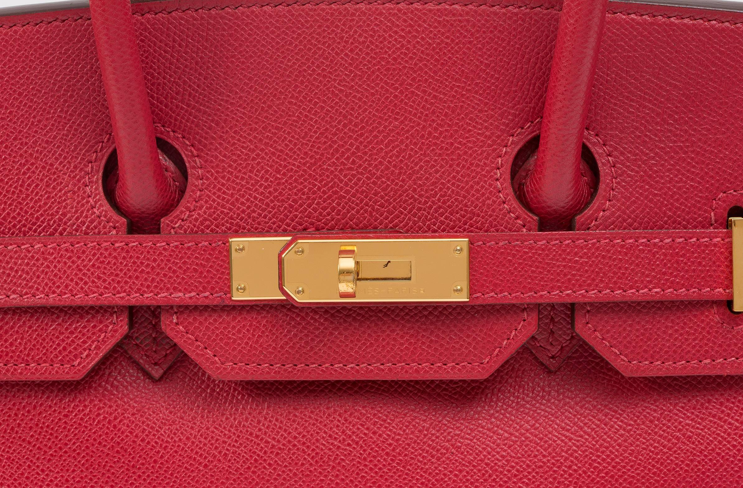 Hermes Birkin 35cm Red  In Excellent Condition For Sale In New York, NY