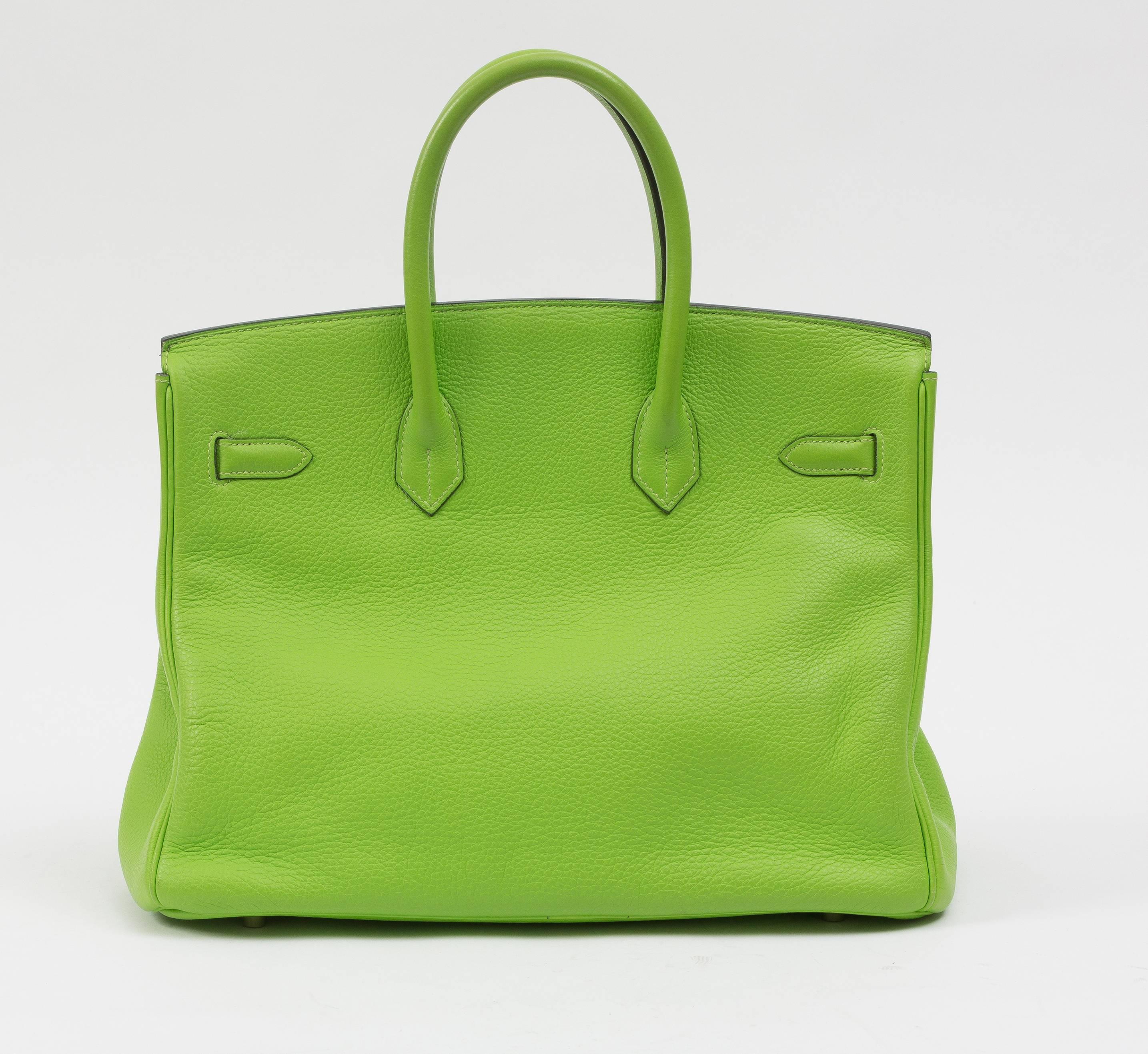 Women's Hermes Birkin Apple Green 35cm 2003 For Sale