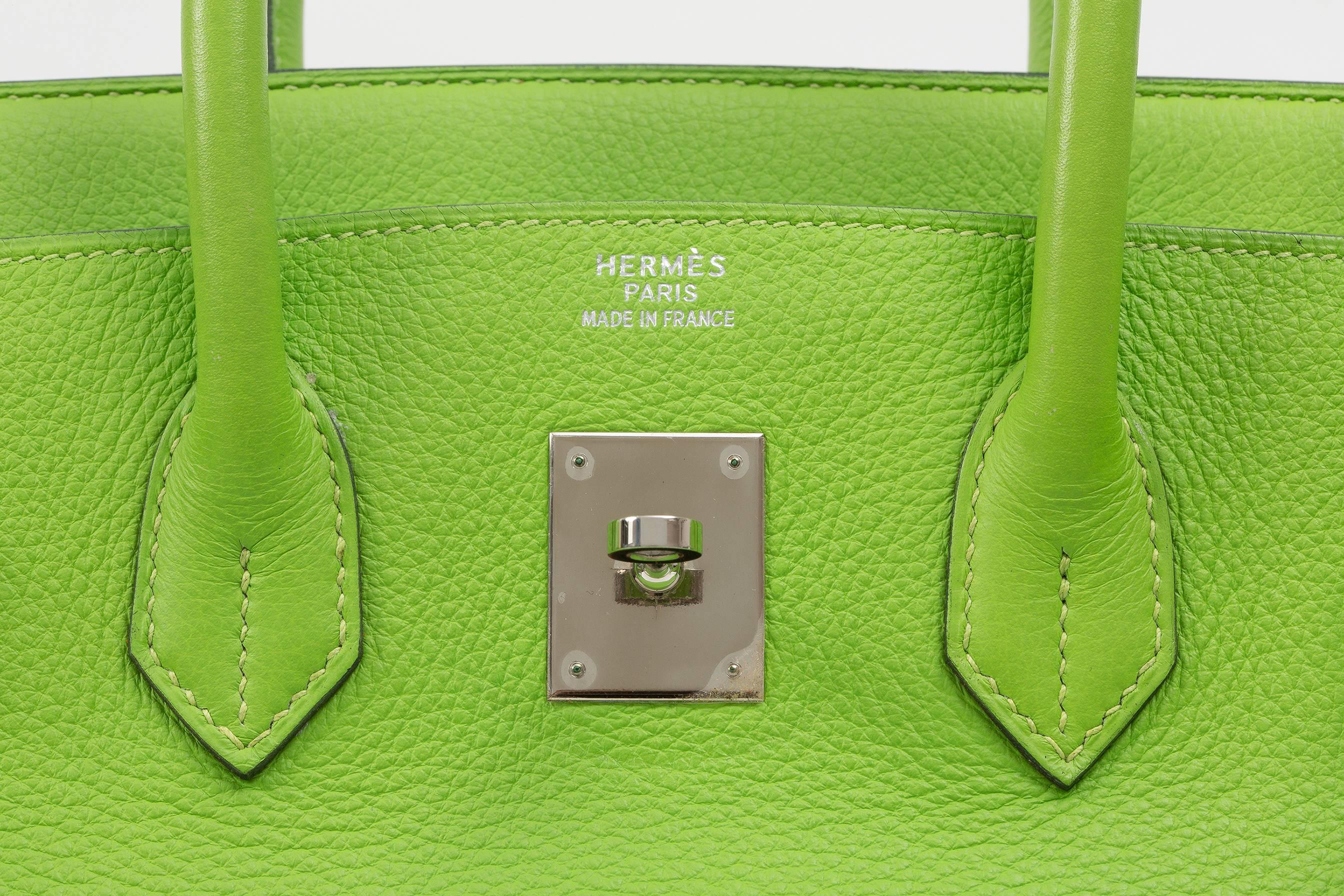 Hermes Birkin Apple Green 35cm 2003 For Sale 4