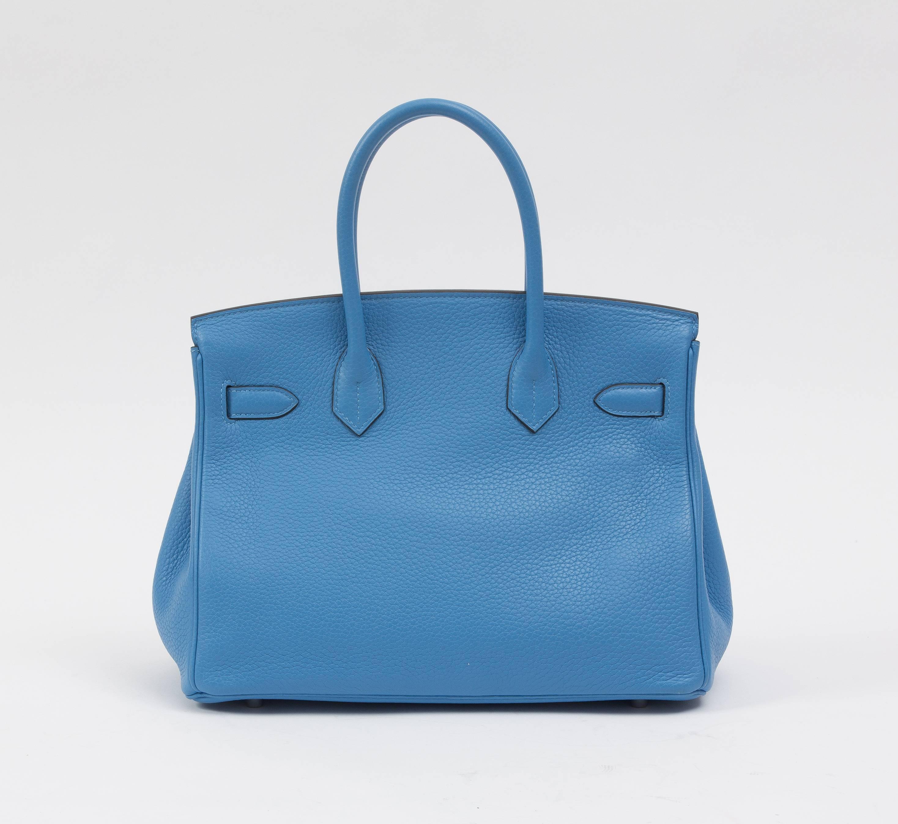 Hermes Birkin 30cm in blue paradise  In Excellent Condition For Sale In New York, NY