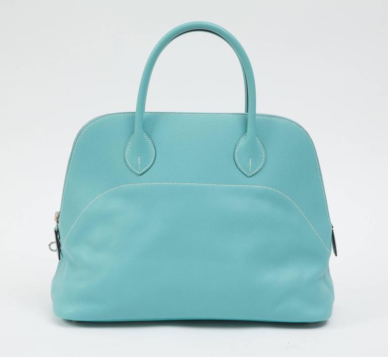 Hermes Bolide-Travel Bag, 35cm Blue Atoll Bag. For Sale at 1stDibs