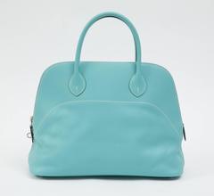 Hermes Bolide-Travel Bag, 35cm Blue Atoll Bag.