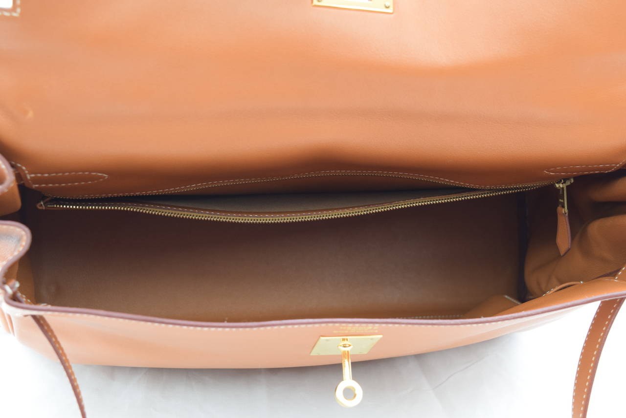 Hermes Kelly 32 cm Orange Clemence Bag with Palladium Hardware.Circa 2003 1