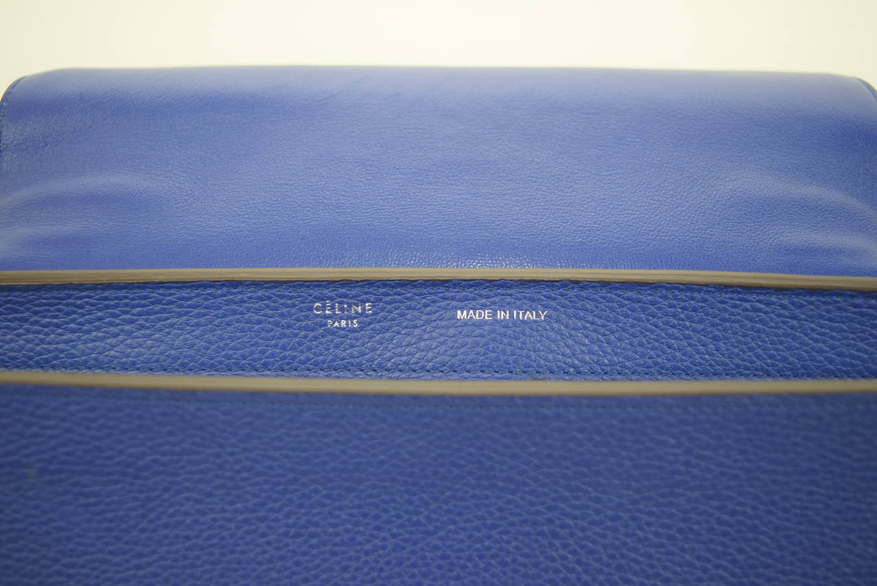 Celine Two Color Blue Leather and Suede \u0026quot;Trapeze \u0026quot; Bag .Circa 2009 ...  