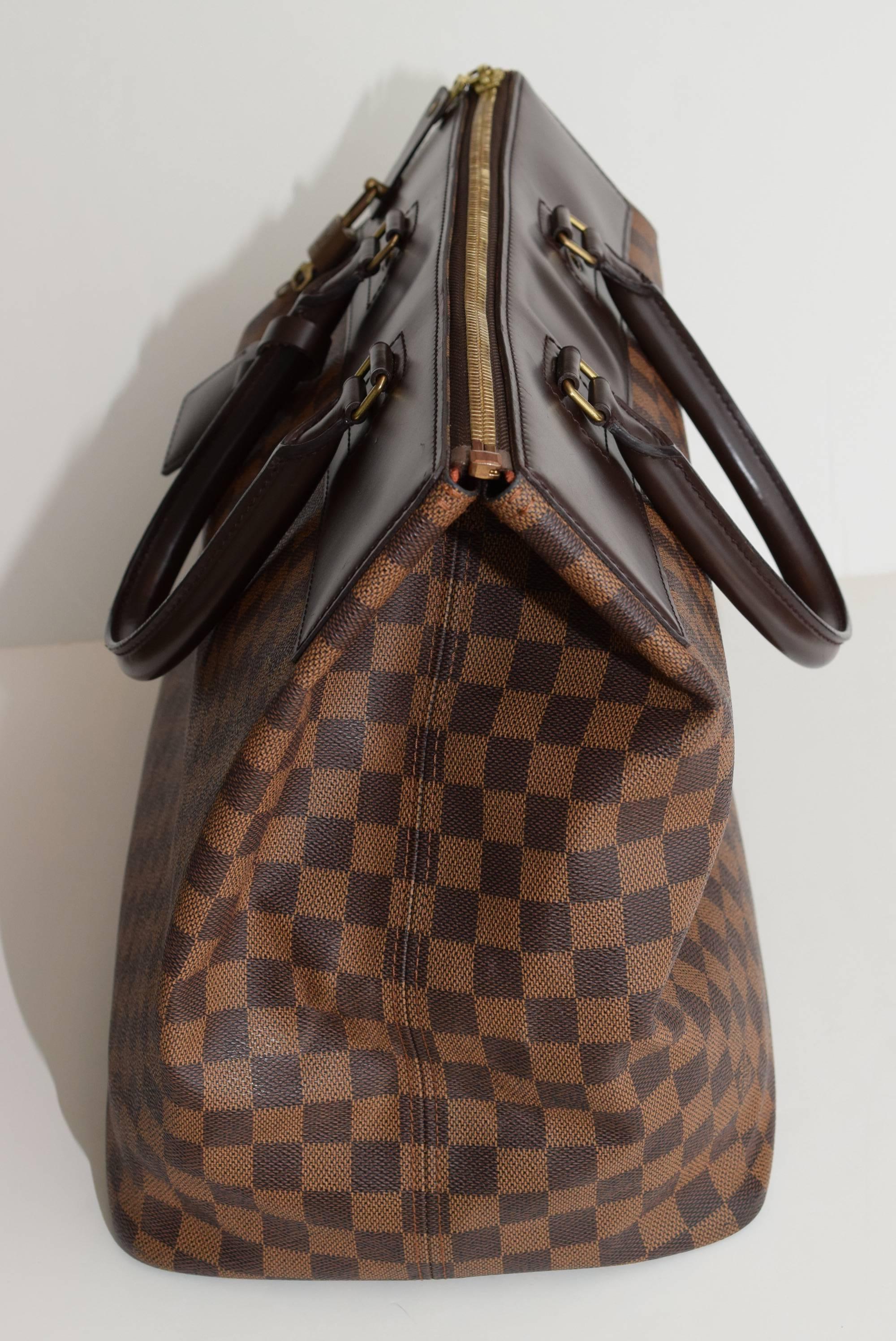 Loui Vuitton Greenwich Gm Boston Datier Ebene Satchel In Excellent Condition In New York, NY