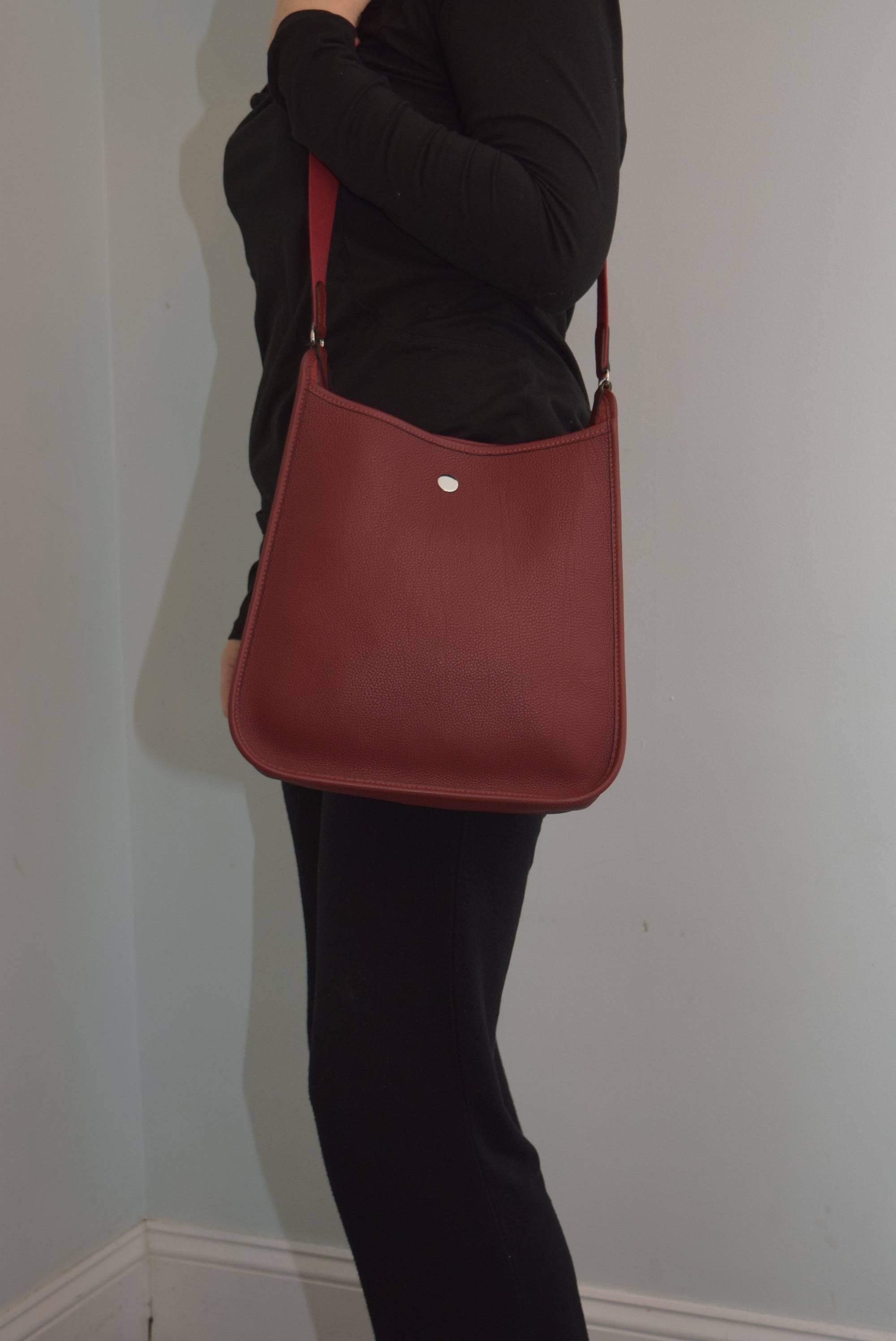 Hermes Vespa PM in Wine Red Color Shoulder Bag 4