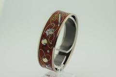 Heres Enamel Horse Whip Bracelet in Red & Palladium