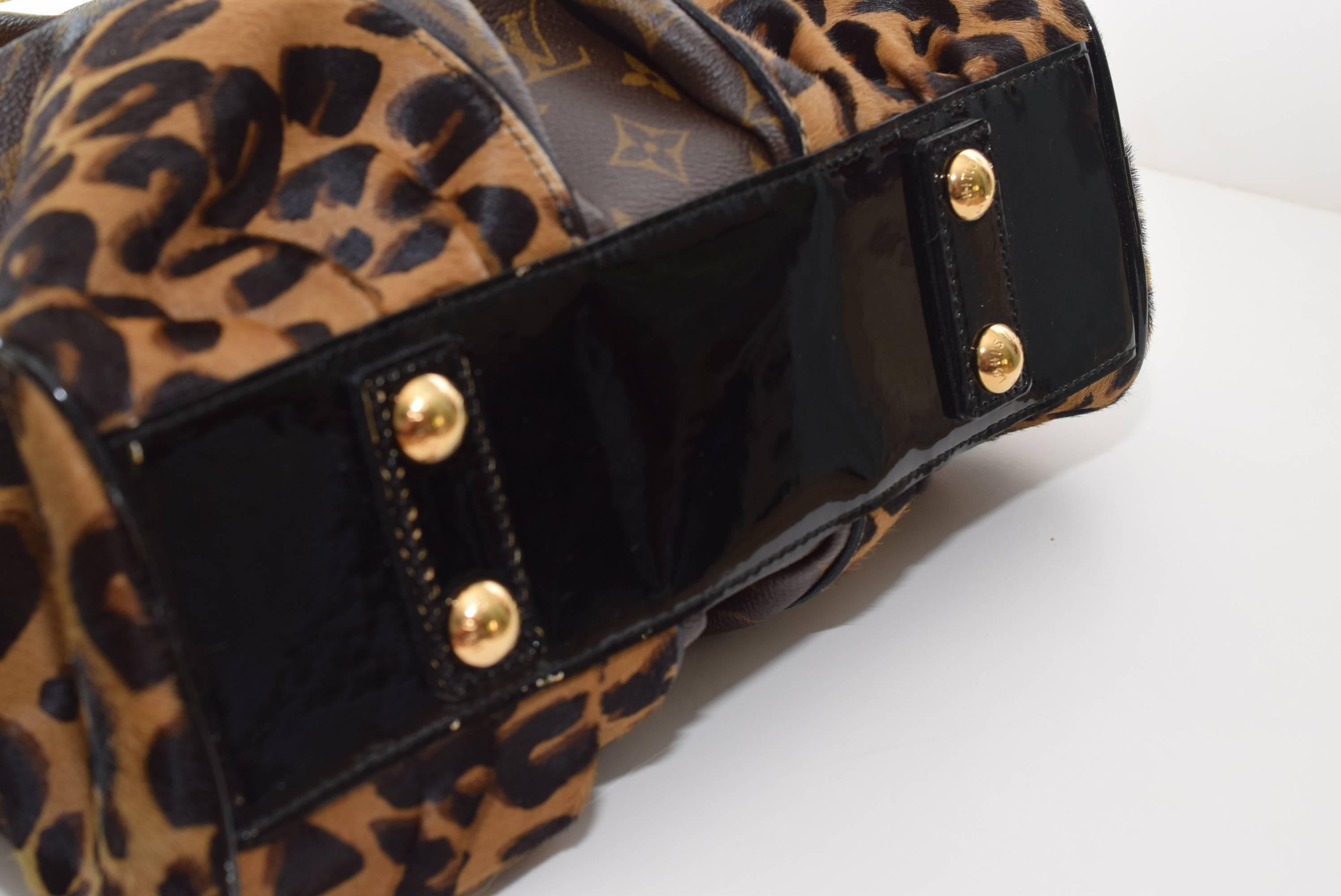 RARE Limited Edition Louis Vuitton Monogram & Leopard Pony Hair Adele Bag 2