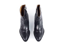 Roberto Cavalli Women's Black Leather Western Ankle Boots